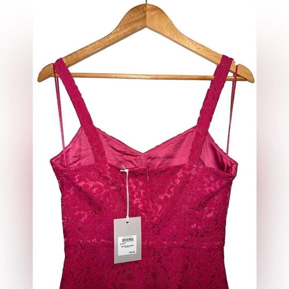 Chelsea28 magenta lace v neck fit and flare midi dress size 2 - Picture 7 of 12